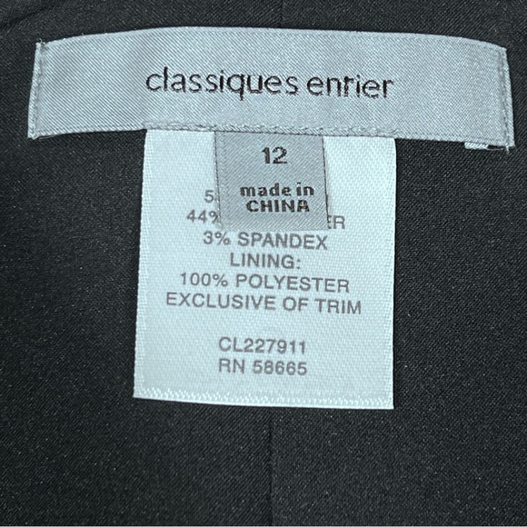 NWT CLASSIQUES ENTIER Black Lined Pencil Skirt Women's Size 12 - Picture 13 of 16